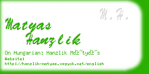 matyas hanzlik business card